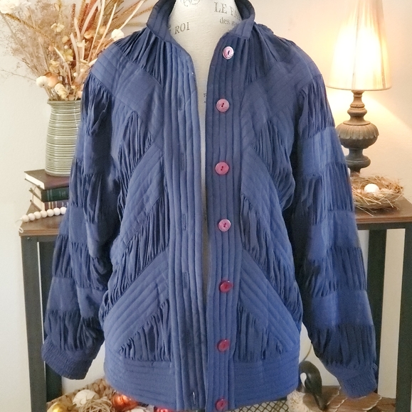 SOLD Vintage Perlita Silk Bomber Jaket - Picture 3 of 5